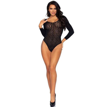 Body a mosaico opaco trasparente Leg Avenue, seduzione femminile elegante